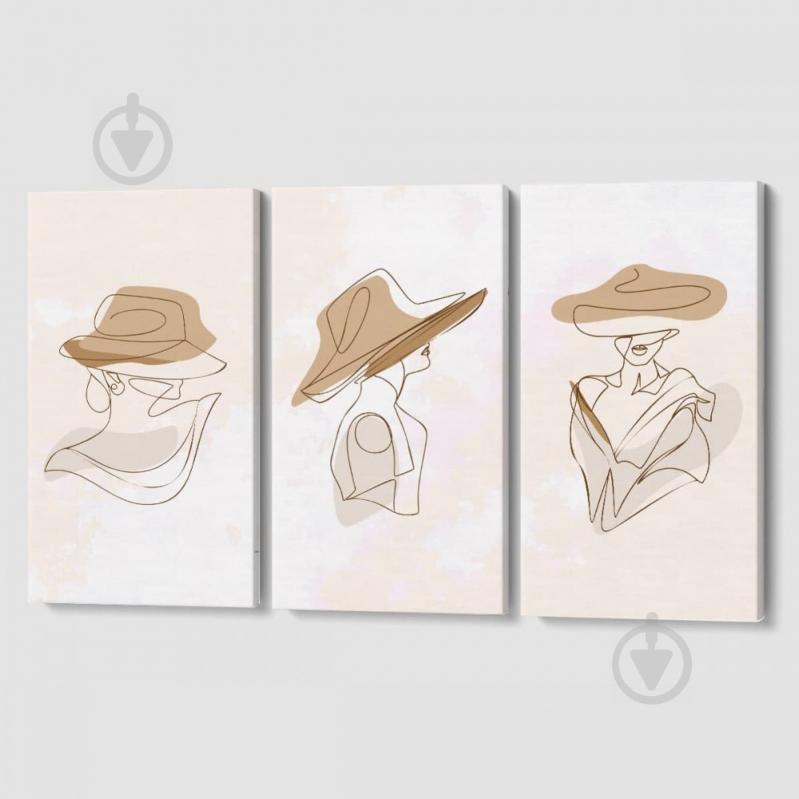 Модульная картина из трех частей Дама в шляпе Malevich Store 156x100 см (MK311633)