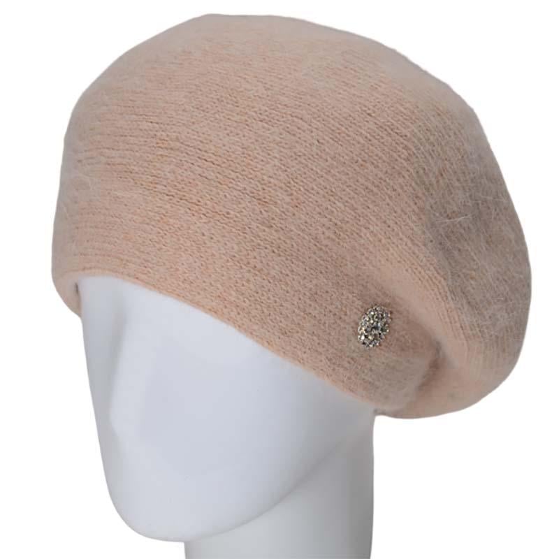 Берет  жіночий ангоровий Novita Афіна one size Льон