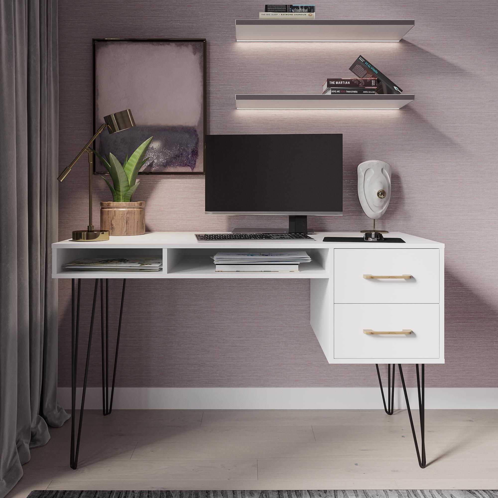 Стіл письмовий Loft-2 1400х598х750 мм Білий (Арт.212) - фото 3 Стіл письмовий Loft-2 1400х598х750 мм Білий (Арт.212) - фото 3