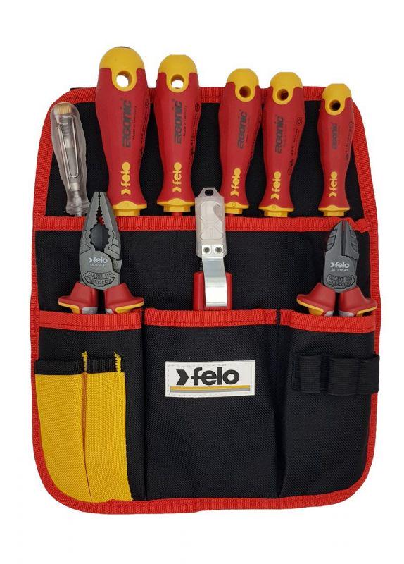 Діелектричні викрутки Felo Ergonic 3,5/4,0/5,5/PH1/PH2/PZ2/тестер з діелектричними пасатижами/бокорізами ножем 41399504 (11126)