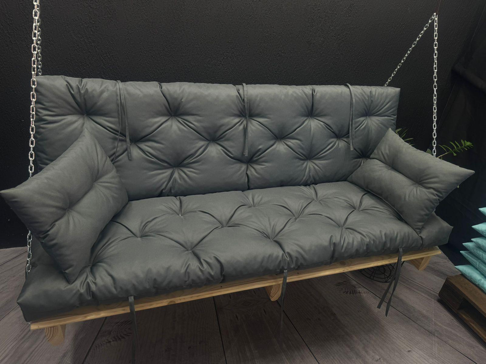 Матрас на качели оксфорд 180x50x50 см Серый