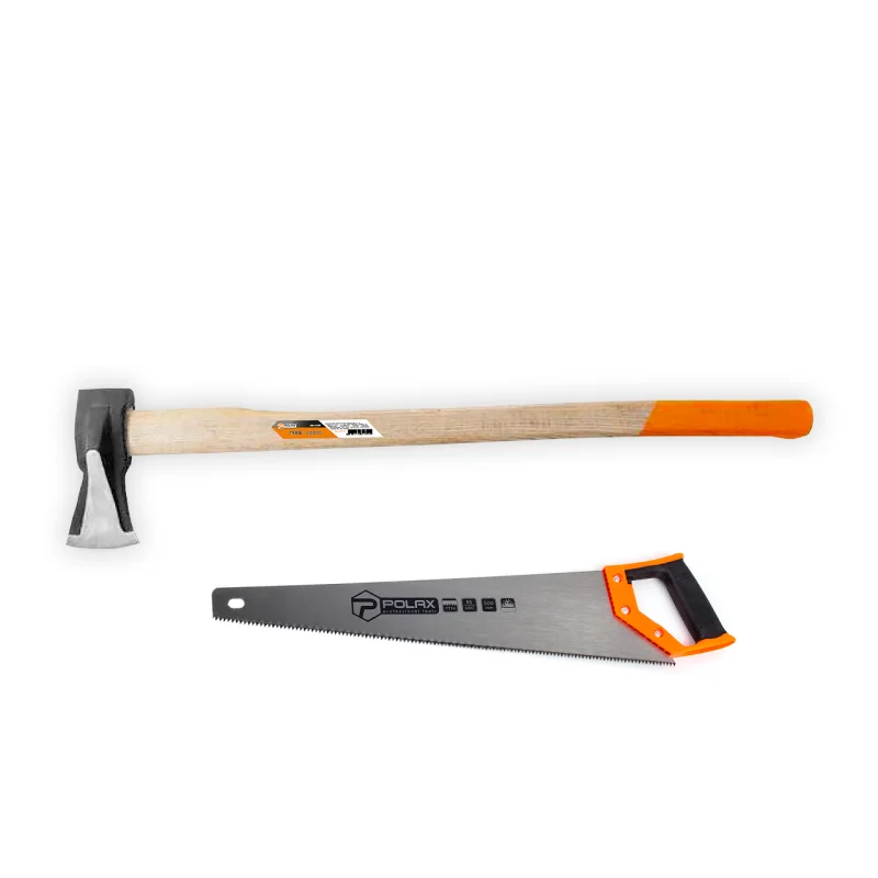 Набор Polax топор-колун 2 кг и ножовка по дереву 500 мм (335-21) Набор Polax топор-колун 2 кг и ножовка по дереву 500 мм (335-21)