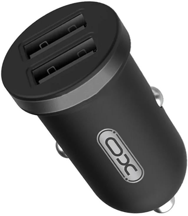 Устройство зарядное автомобильное Xo TZ08 2 USB кабель microUSB 2,1A Black (17729)