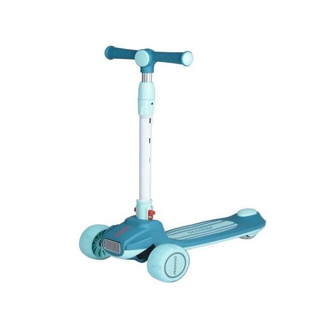 Самокат трехколесный Skyper колеса PU/со светом/музыка/руль складной 125х40 мм Blue (144402)