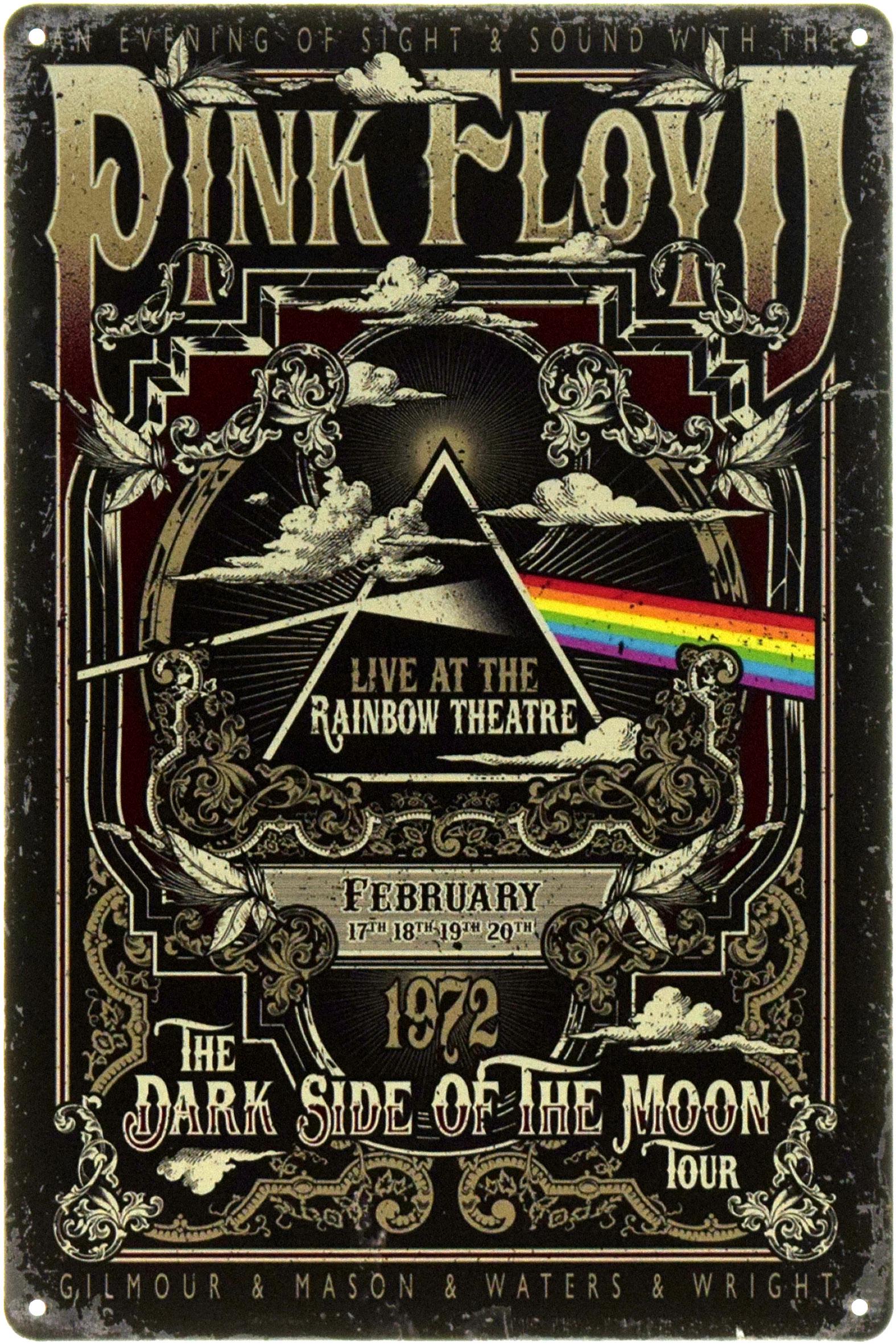 Табличка металлическая "Pink Floyd 1972" 20x30 см (ms-104506)