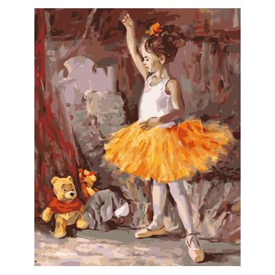 Картина по номерам Strateg Маленькая балерина 40х50 см термопакет (VA-1073)