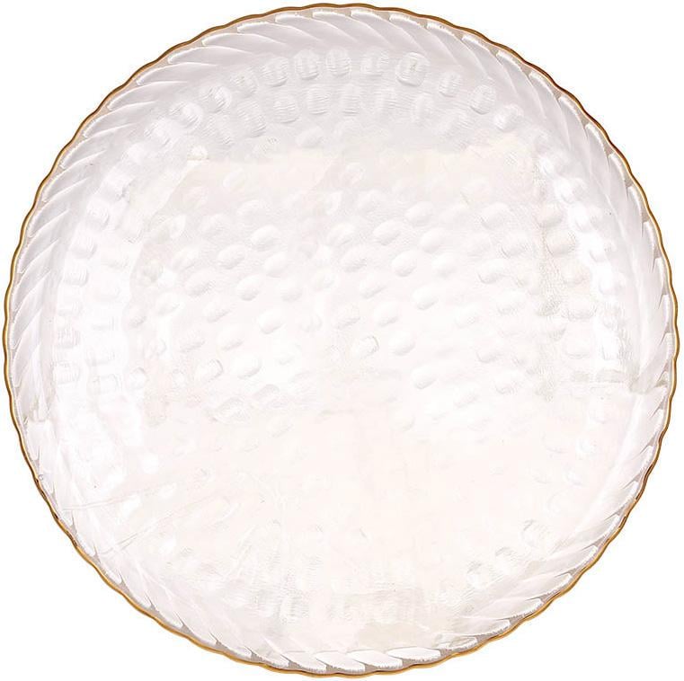 Блюдо стеклянное Bauble Ø 27 см Прозрачный/Золотой (32328574)
