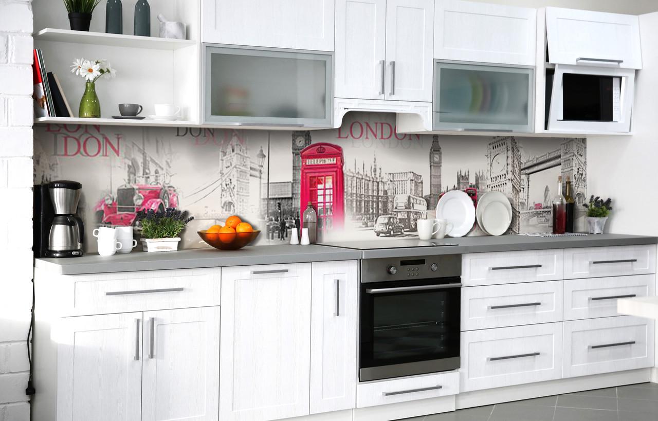 Кухонный фартук Телефонная будка виниловый самоклеющийся 60х250 см Абстракция