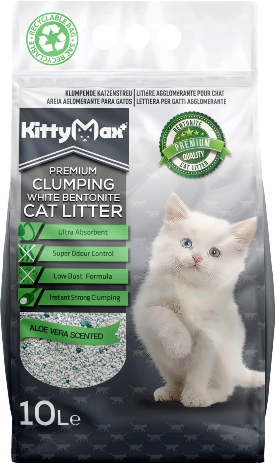 Наполнитель для кошачьего туалета KittyMax Алое вера бентонитовый 10 л Белый (8680659333593)