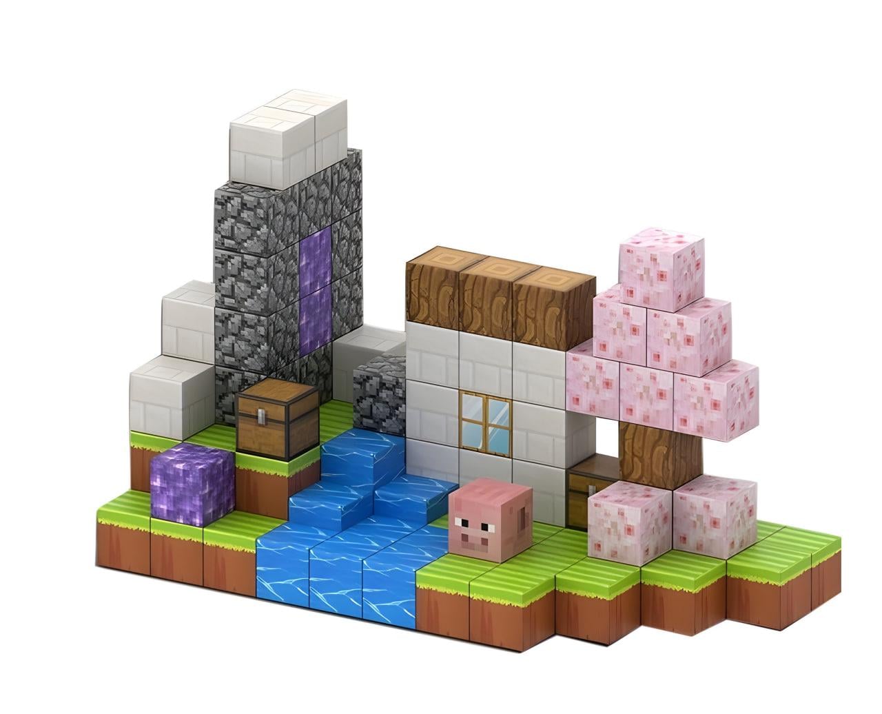 Конструктор магнитный Minecraft Поляна 110 дет. (110-1)