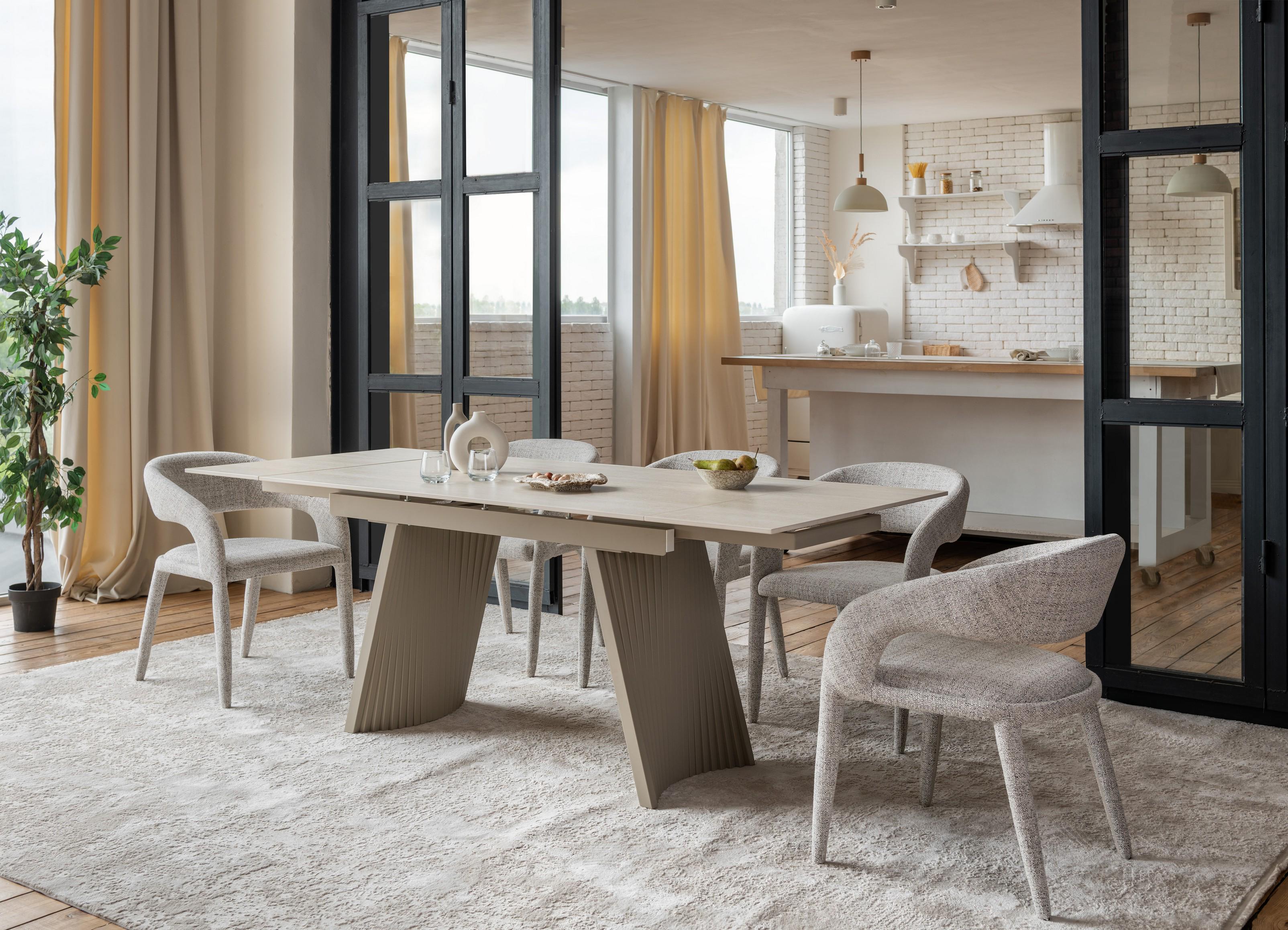 Стіл обідній розсувний Vetro Mebel Олімпія 1400- 2100x900x760 мм Крема марфіль/Бежевий (TМL-985) - фото 14 Стіл обідній розсувний Vetro Mebel Олімпія 1400- 2100x900x760 мм Крема марфіль/Бежевий (TМL-985) - фото 14