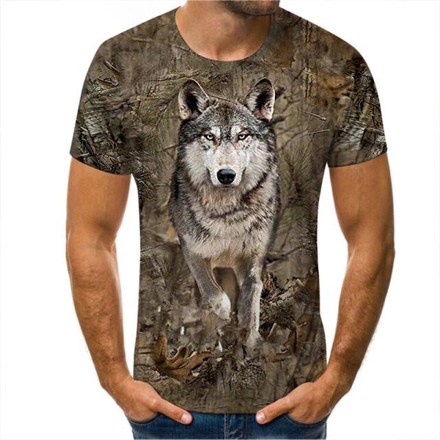 Футболка чоловіча Вовк XL Коричневий (400195)