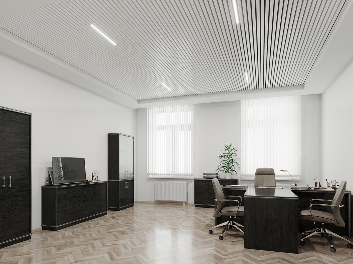 Потолок реечный кубообразный 35х95 модуль 50 мм Белый