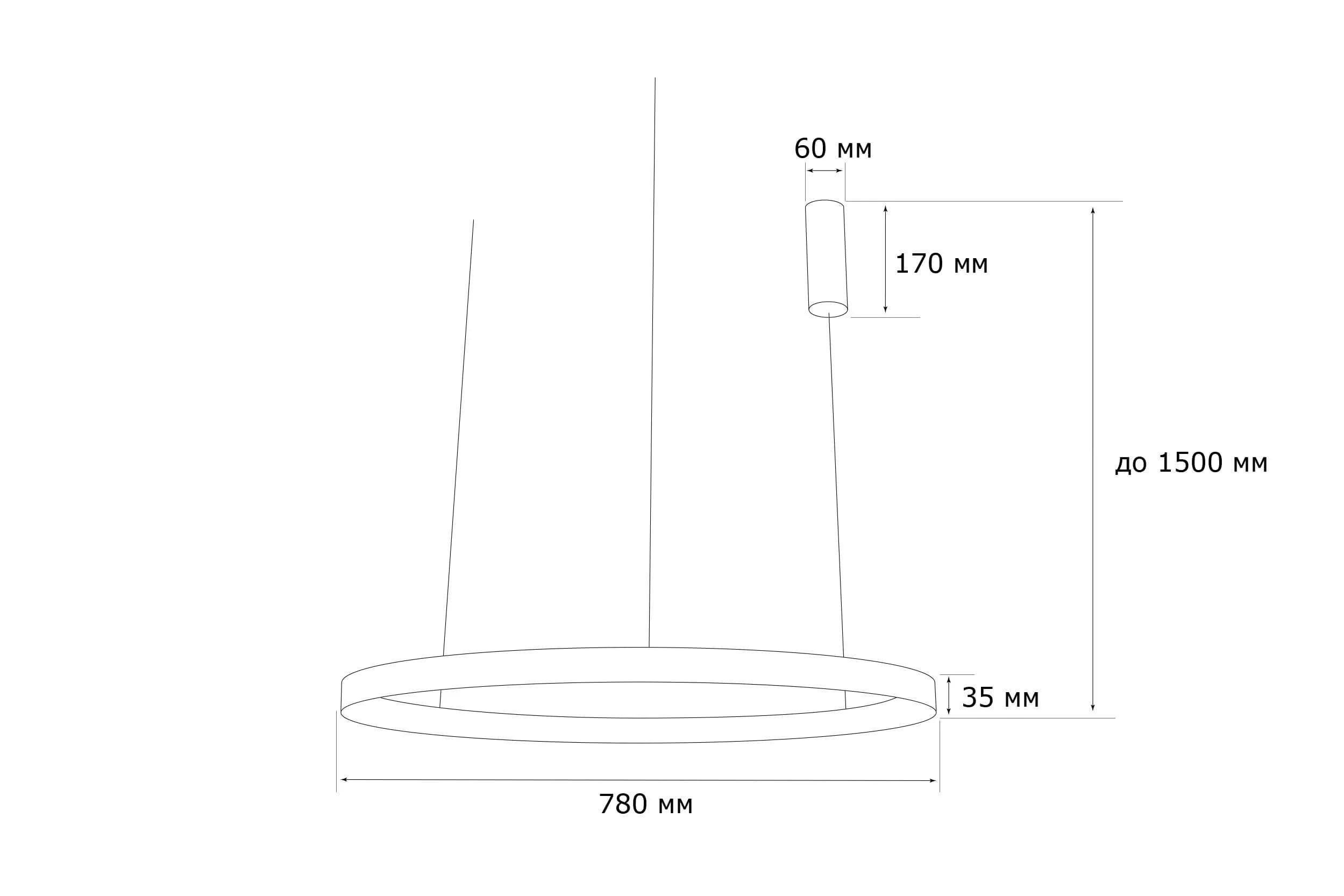 Светильник подвесной Mj-Light Ring 78 60 W 4000K Swh (11009) - фото 3