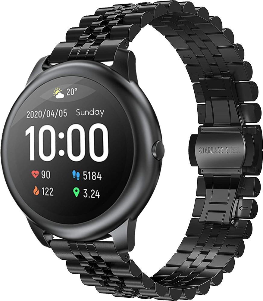 Браслет металлический Stech для Haylou Smart Watch Solar LS05 Black (25266-2B)