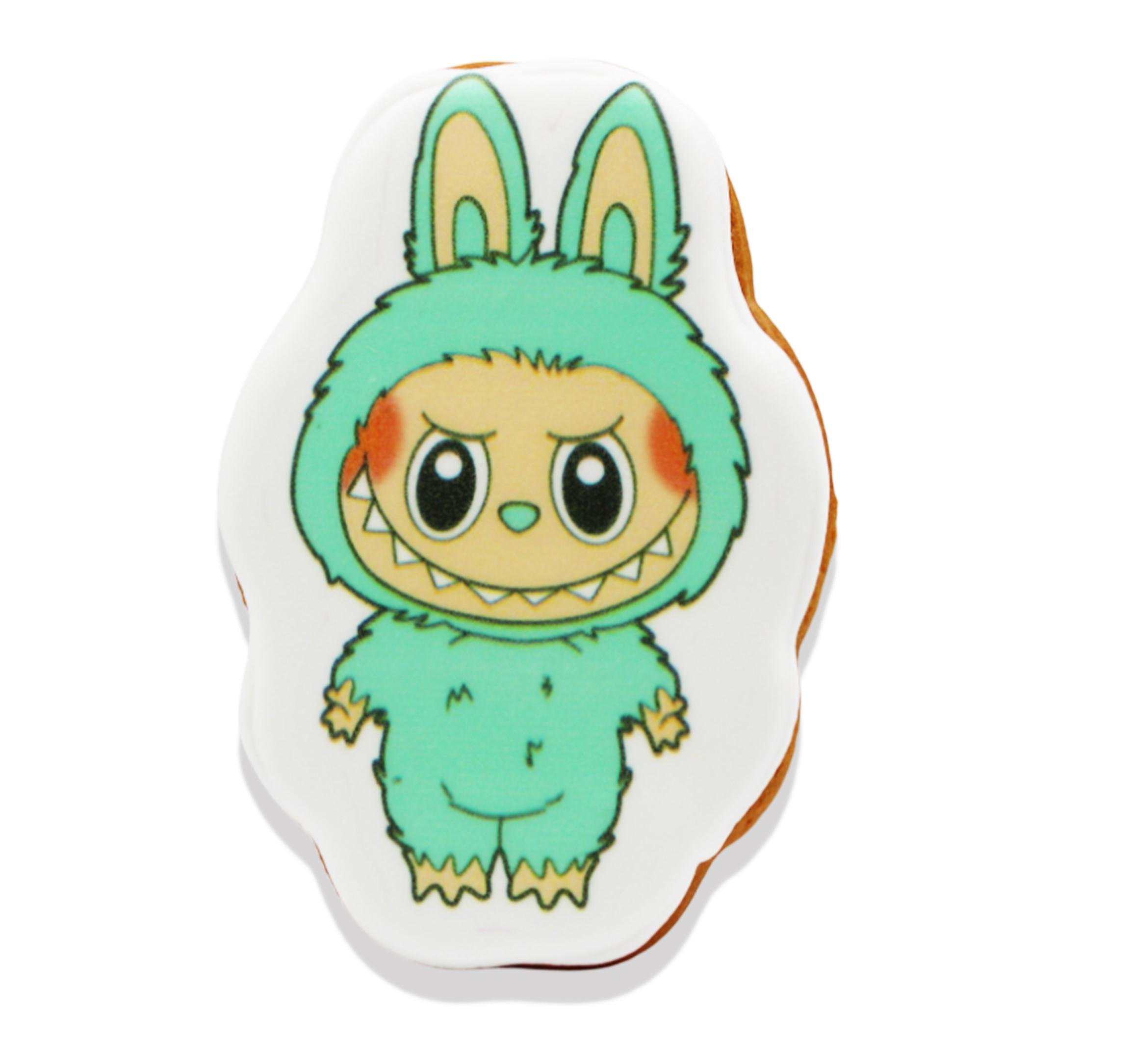 Пряник медово-імбирний з харчовим друком Крафт Печиво Лабубу 45 г Бірюзовий