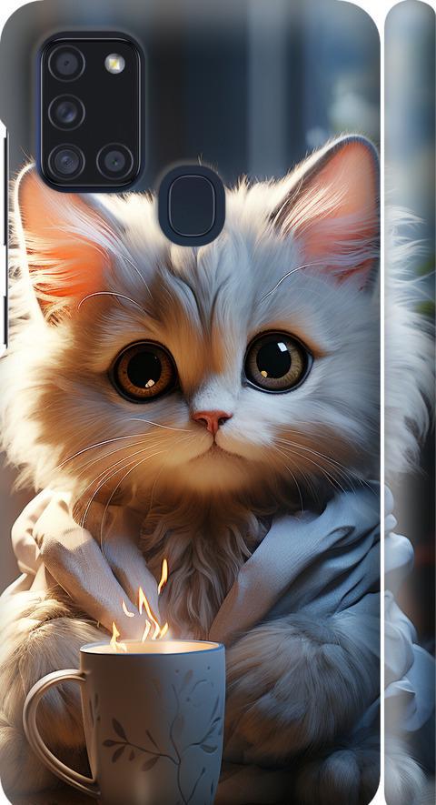 Чехол на Samsung Galaxy A21s A217F White cat (5646m-1943-42517)