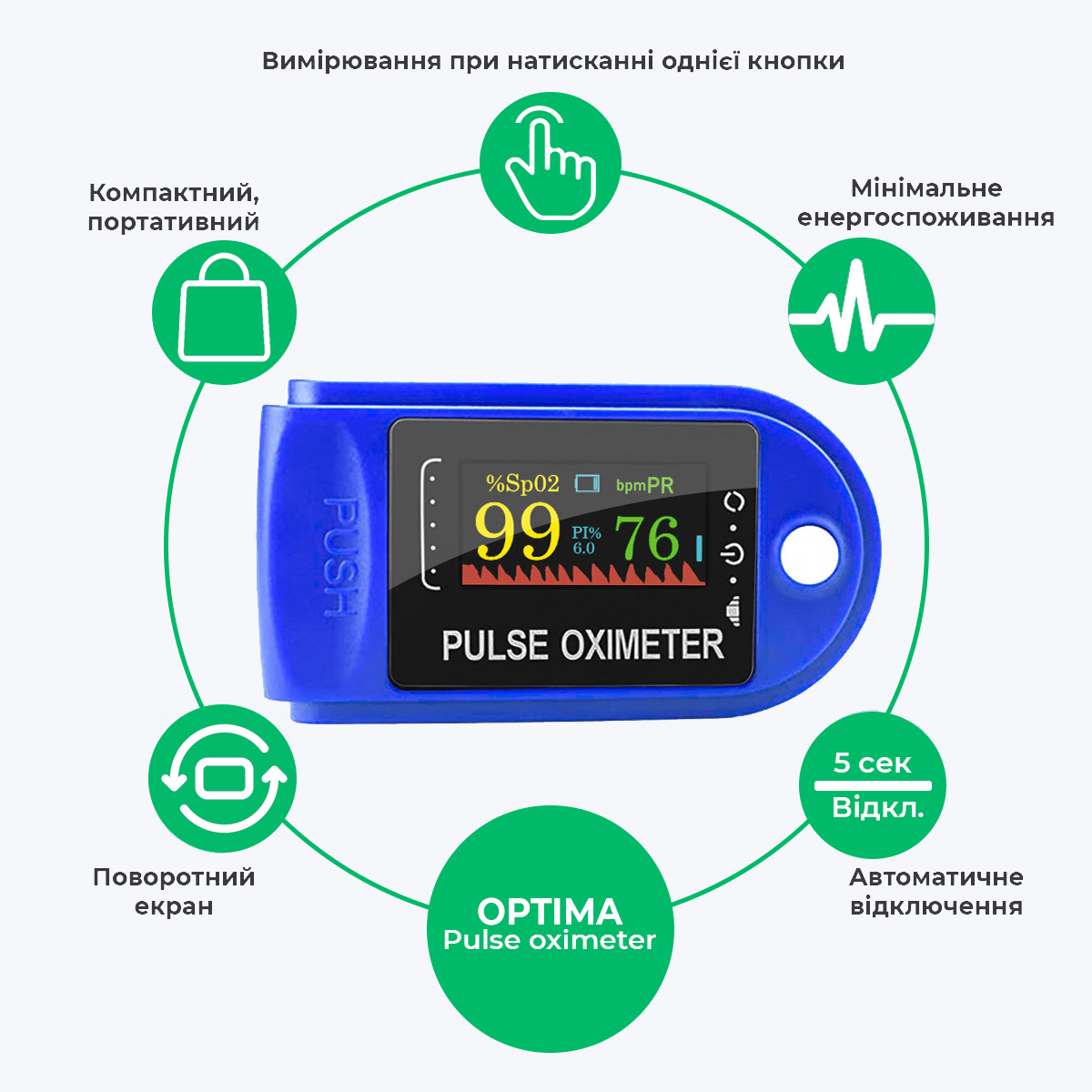 Набір пульсоксиметрів Optima LK87-N + Optima CMS50N із батареями - фото 2