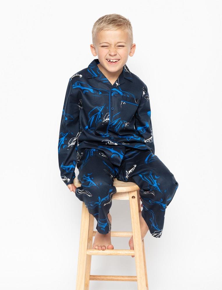 Пижама для мальчика CYBERJAMMIES Archie 6654 4-5 лет 110 см с принтом автомобиля Синий (5051877392373)