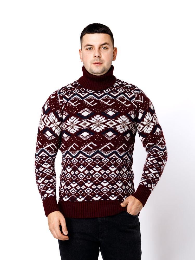 Светр чоловічий ЦБ-00233269 р. 48 Бордовий (SKT000941127)