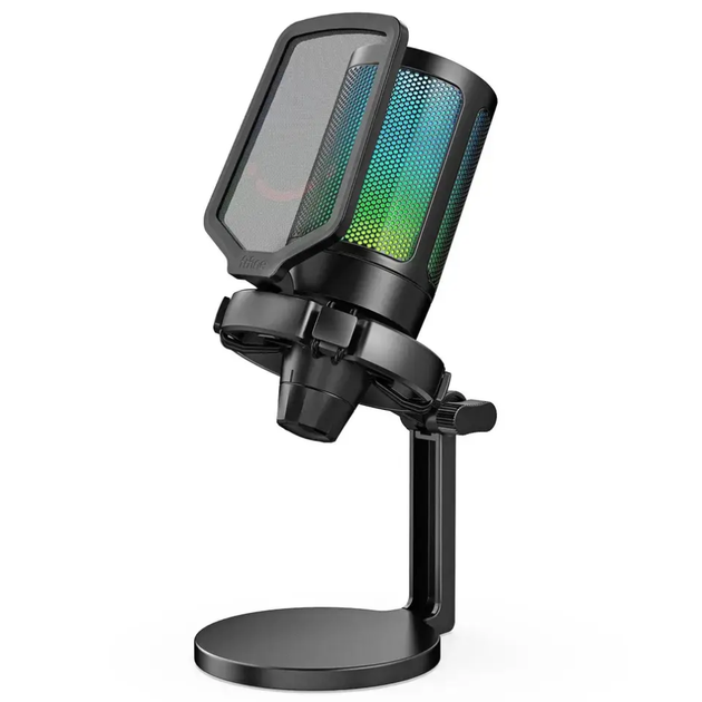 Микрофон конденсаторный FIFINE AMPLIGAME A6NEO USB с RGB-подсветкой Черный