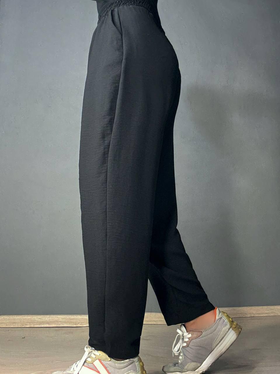 Брюки женские CLEW 0716 MOM с карманами шелковые шов впереди S Черный (2014) - фото 3 Брюки женские CLEW 0716 MOM с карманами шелковые шов впереди S Черный (2014) - фото 3