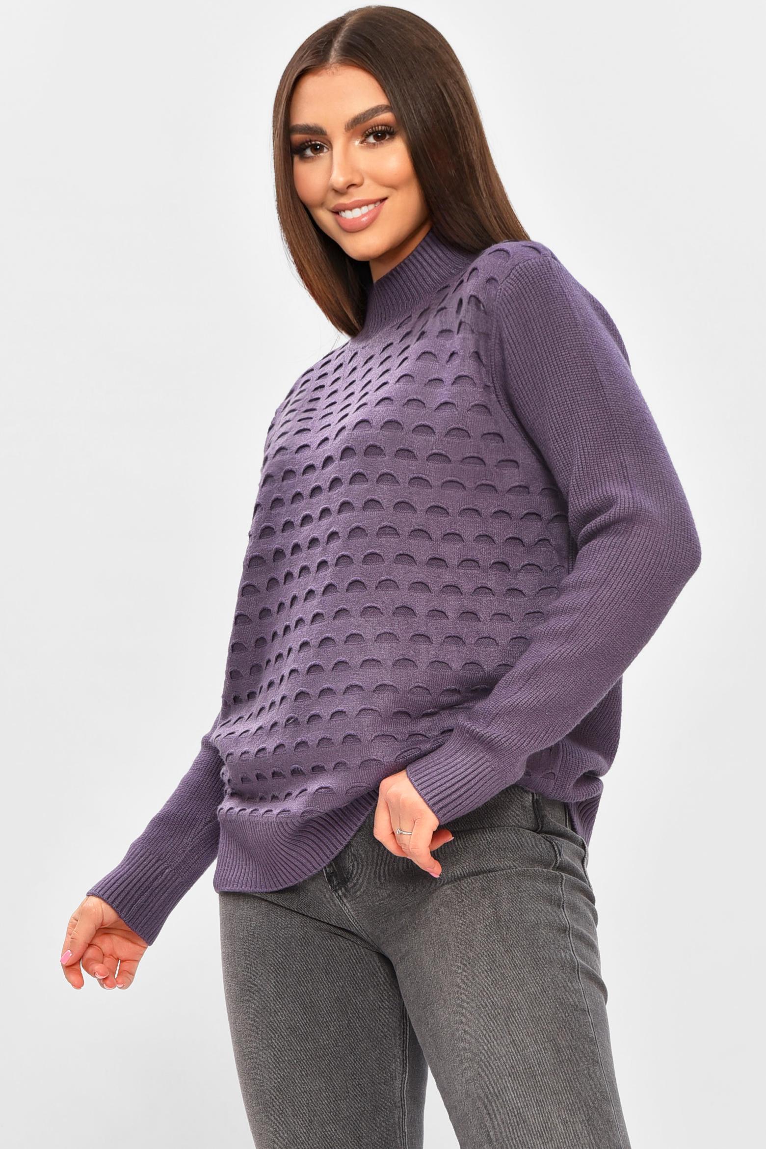 Светр жіночий 206592 однотонний XL-2XL Фіолетовий (206592_!335359_48-50) - фото 2 Светр жіночий 206592 однотонний XL-2XL Фіолетовий (206592_!335359_48-50) - фото 2