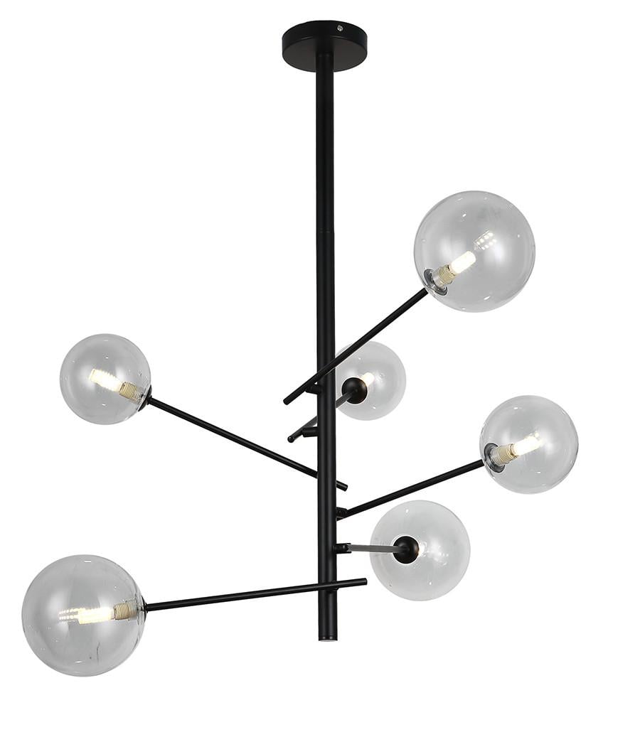 Люстра Levistella 761LLP01-6 BK+CL Черный/Прозрачный (1887932226)