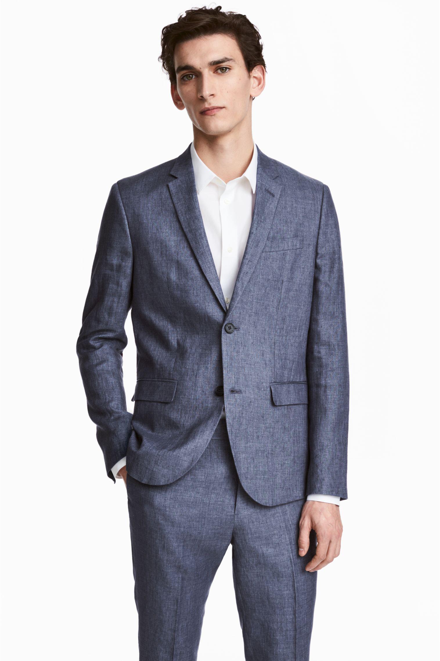 Пиджак льняной р. 48 Синий меланж (3430905RP6)