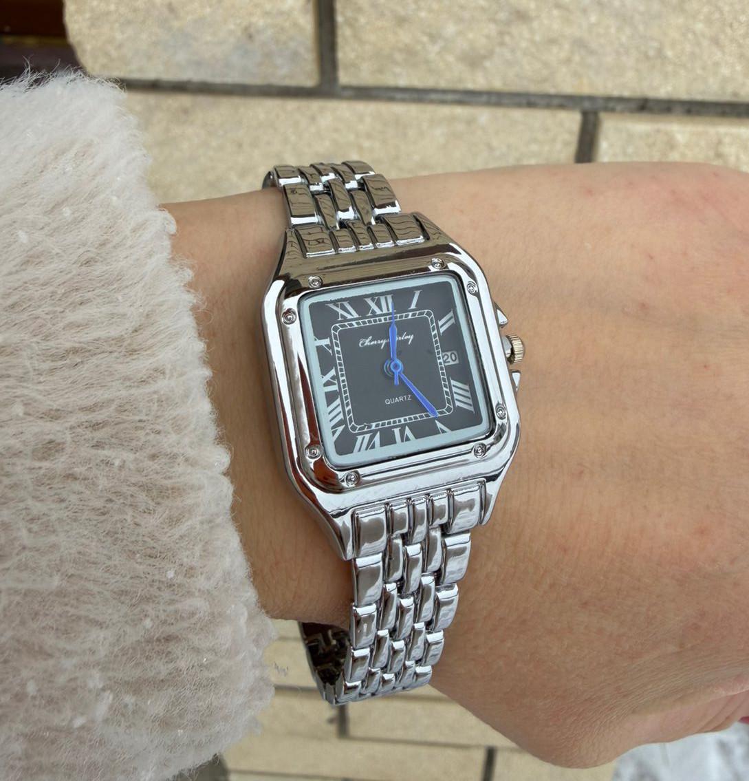 Часы женские GONCHAR & CO медицинский сплав кварцевый механизм с числами месяца Silver/Black (65-20)