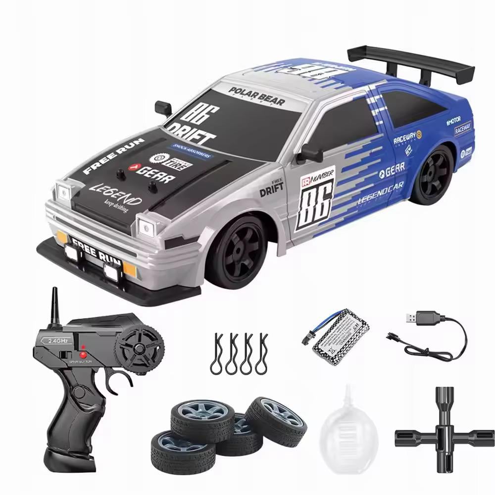 Машинка большая дрифтовая Toyota Trueno RC Race 4WD радиоуправляемая с паром и световыми эффектами на аккумуляторе 28 см