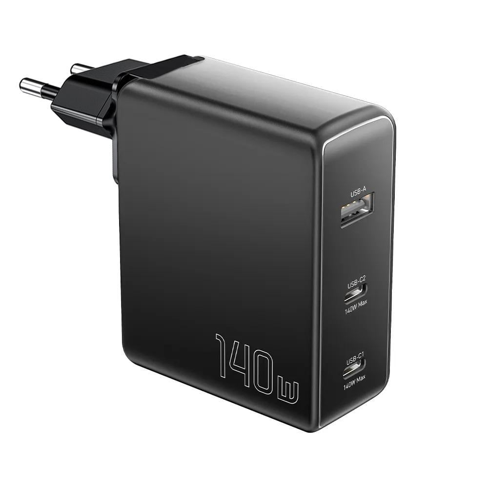Зарядное устройство Essager 140W MingQ GaN Hign Power Travel Charger 2 Type-C USB A EU Black (ECT2CA-MQB01-Z) Зарядное устройство Essager 140W MingQ GaN Hign Power Travel Charger 2 Type-C USB A EU Black (ECT2CA-MQB01-Z)