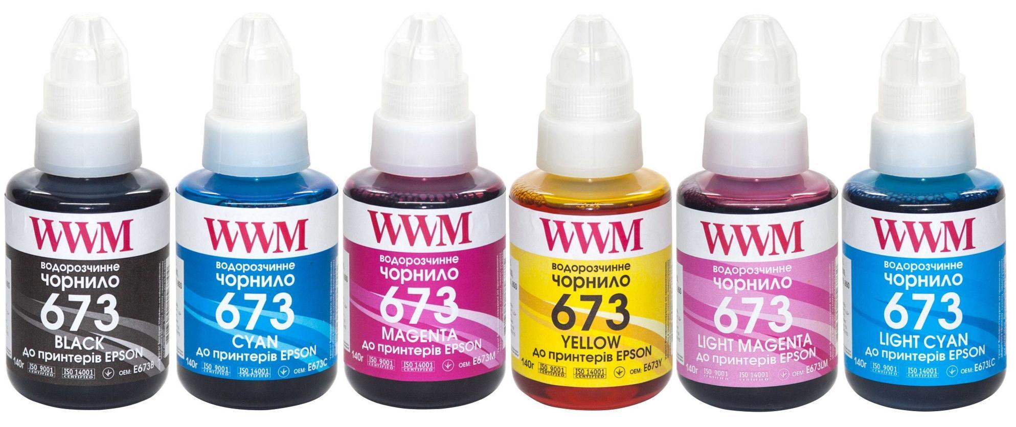 Фарба для принтера водорозчинна WWM для Epson L800 Color 140 мл 6 шт. (275820)