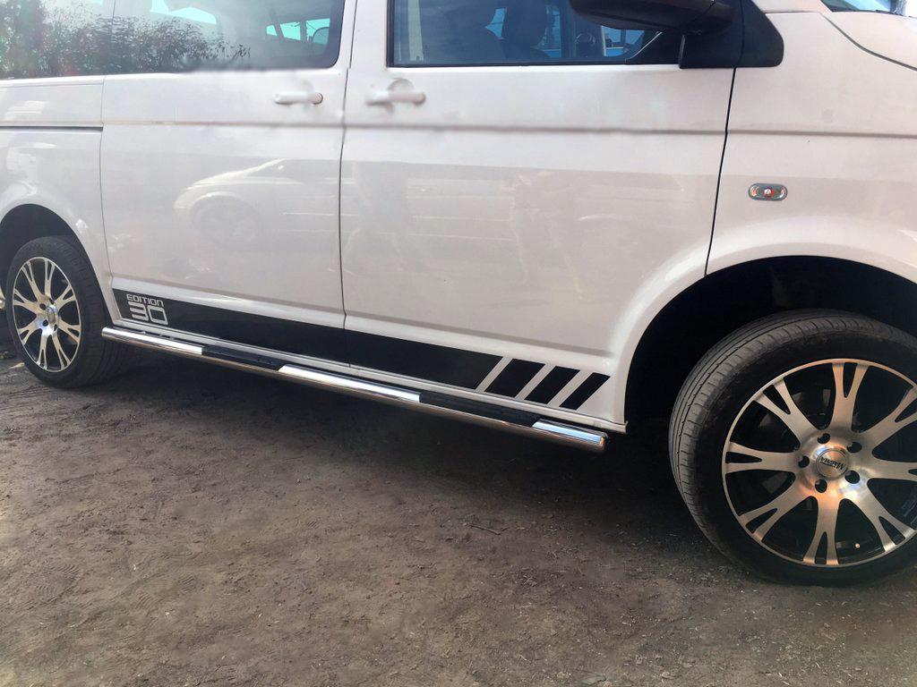 Боковые трубы 60 мм короткая база CAN для Volkswagen T5 Caravelle 2004-2010 гг. нержавеющая сталь Хром