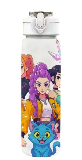 Детская бутылка для воды с трубочкой KPop Demon Hunters 750 мл (35110112)