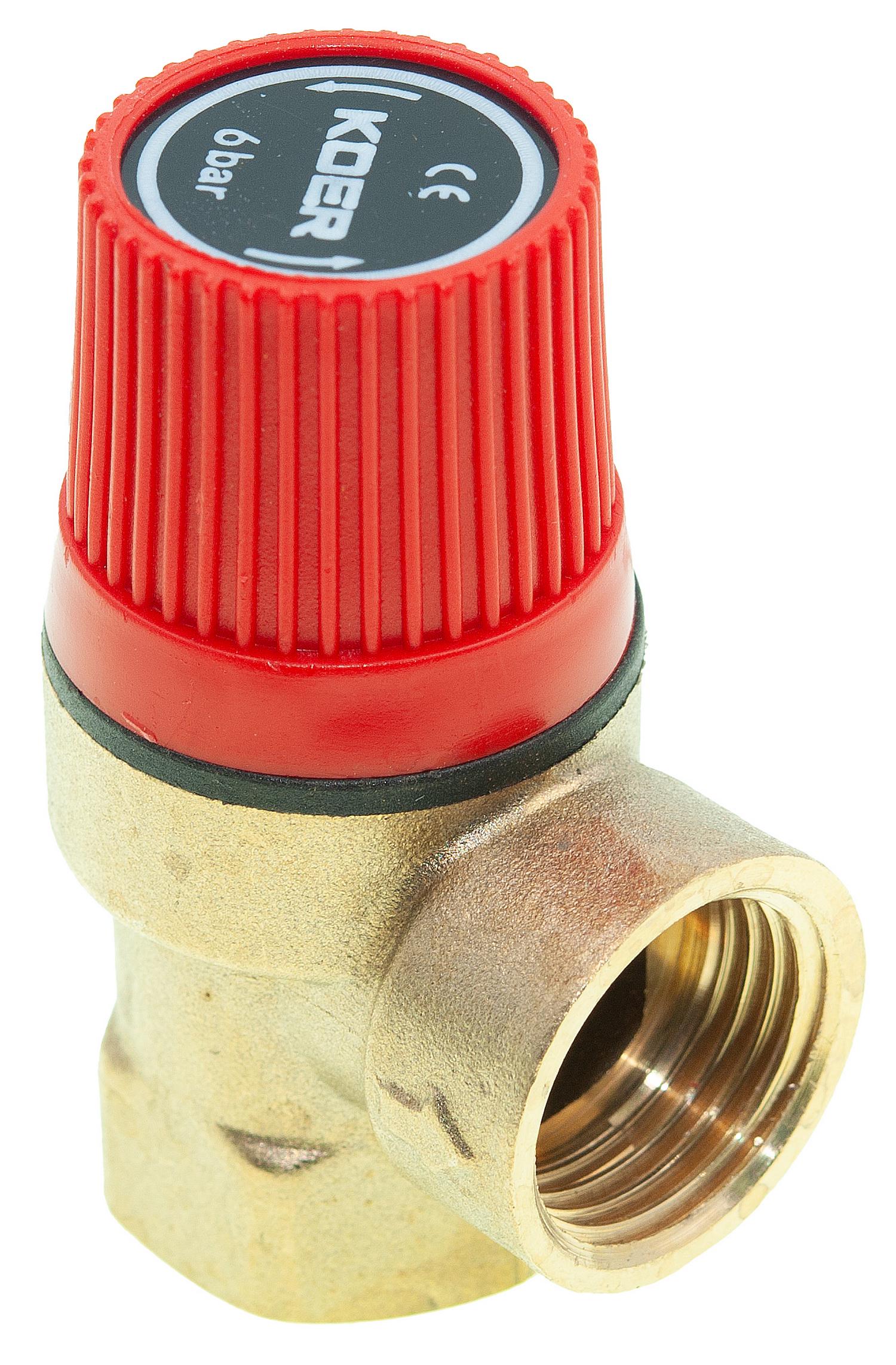 Клапан предохранительный KOER KR.1260 1/2" 6 bar (KR2681) Клапан предохранительный KOER KR.1260 1/2" 6 bar (KR2681)
