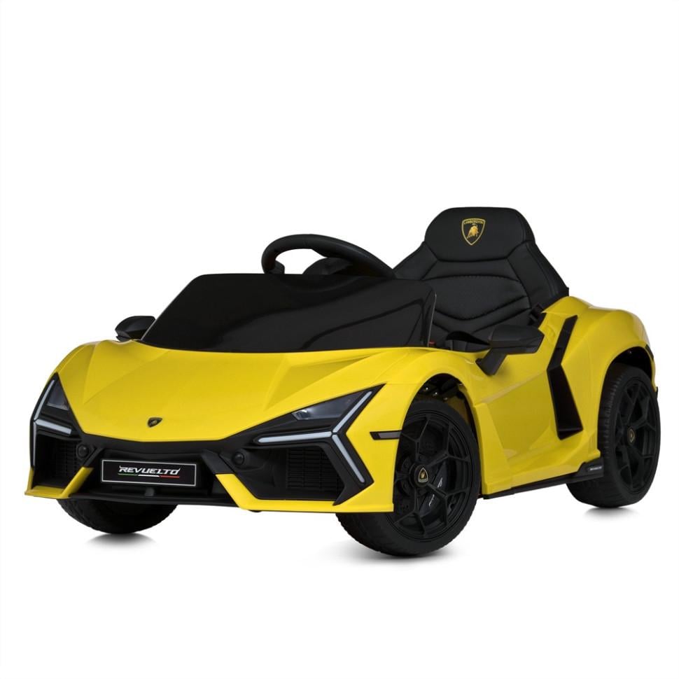 Детский электромобиль Lamborghini Bambi 12V 2x35W с пультом/5-точечным ремнем Желтый (DE-169-E-530)