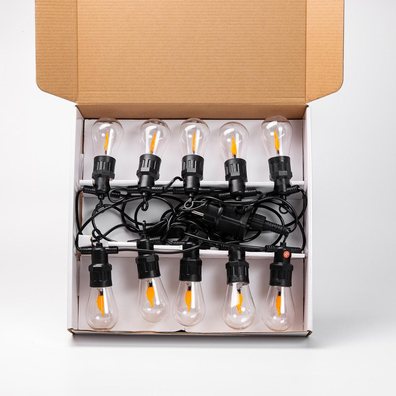 Ретро гирлянда уличная 10 LED лампочек А60 5 м - фото 10