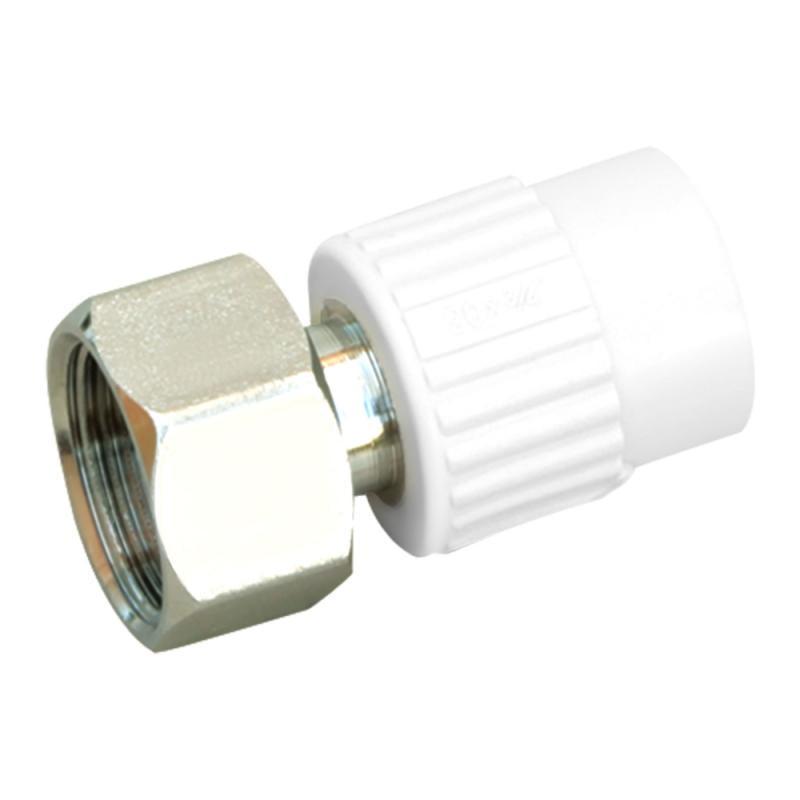 Муфта PPR Blue Ocean с накидной гайкой и латунным штоком 20х1/2" ВР Белый (FRRS00042201)