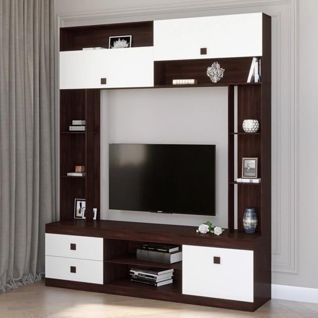 Стенка для гостиной Эверест Соната Венге/Белый (е-20191) Стенка для гостиной Эверест Соната Венге/Белый (е-20191)