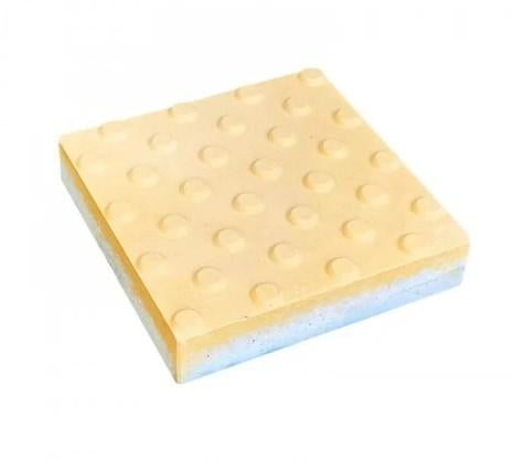 Комплект тактильной плитки бетонной Конус 300x300x60 мм Желтый (Кон-300-3)