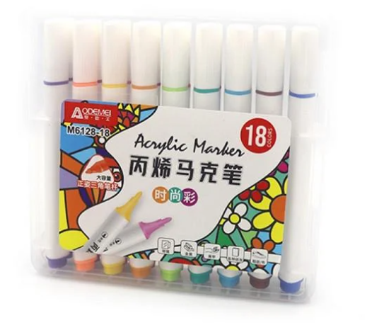 Набор акриловых скетчмаркеров Aodemei 18 цветов