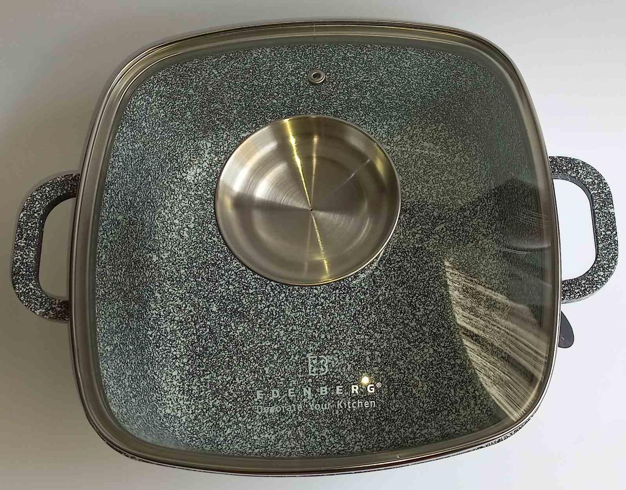 Каструля квадратна Edenberg гранітне покриття зі скляною кришкою 4,4 л (EB-3973) - фото 3 Каструля квадратна Edenberg гранітне покриття зі скляною кришкою 4,4 л (EB-3973) - фото 3