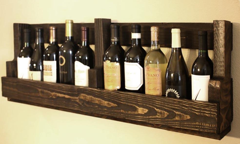 Полка для вина настенная из дерева Андате Капучино (ПНК-020509)