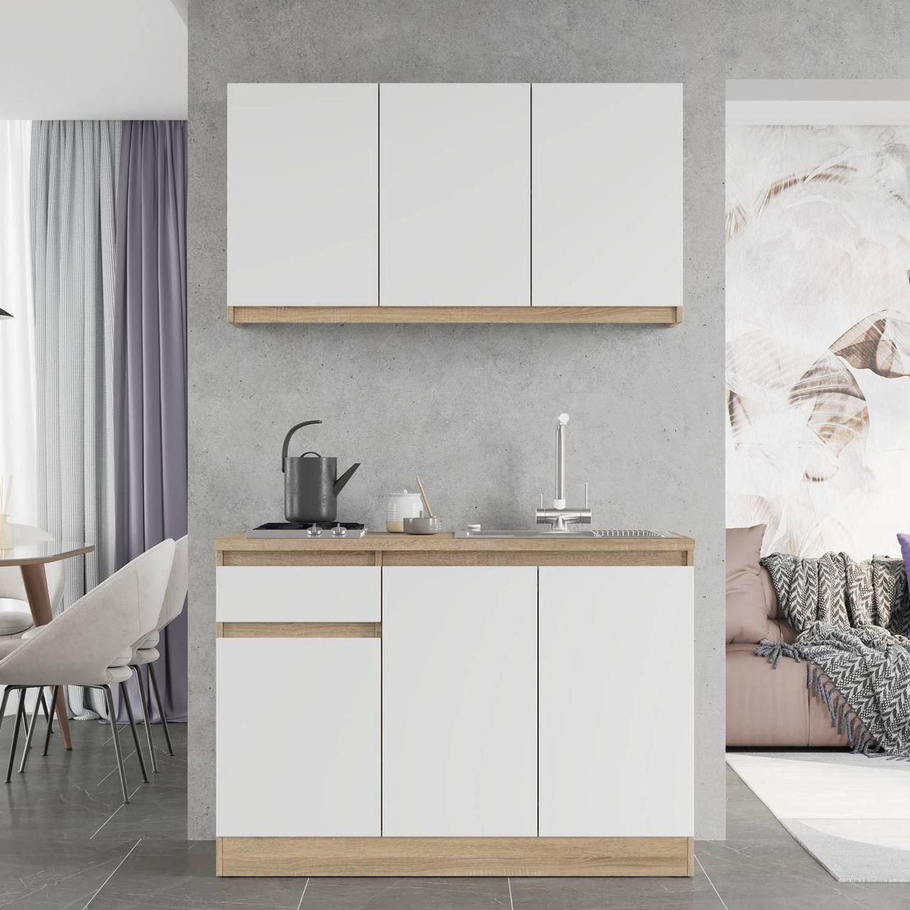 Кухня готова Еверест К-5 Еко без стільниці 1,2 м Сонома/Білий (26021) - фото 4