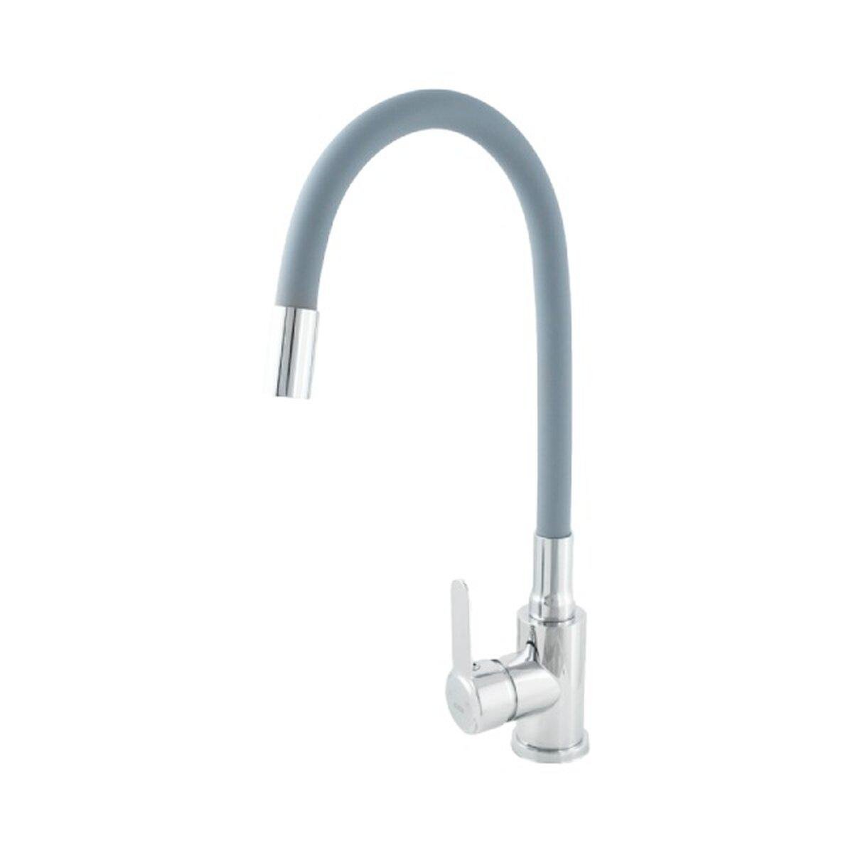 Кран для кухни с гибким изливом Rizo Серый 82005)