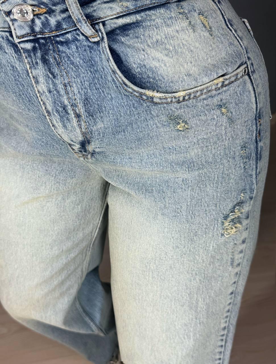 Джинси жіночі I8 51777 BAGGY широкі рвані р. 26 Блакитний (1973) - фото 3 Джинси жіночі I8 51777 BAGGY широкі рвані р. 26 Блакитний (1973) - фото 3
