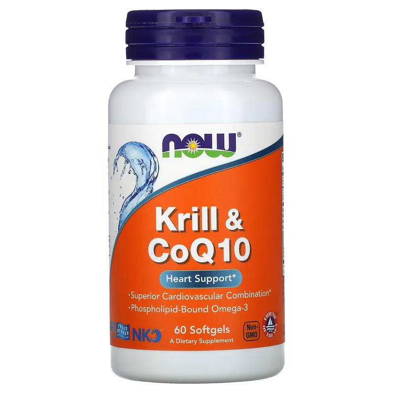 Олія криля та коензим NOW Krill 60 м'яких кап.