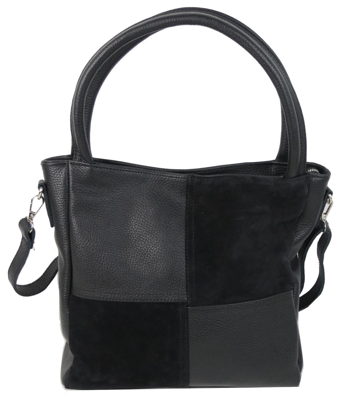 Сумка женская из кожи и замши Borsacomoda 853.035 классическая Черный