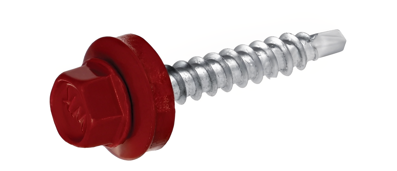 Саморез со сверлом Steelfix DIN7504 KO 5,5х25 для метала с шайбой EPDM TEX-H RAL6005 20 шт. (010457)